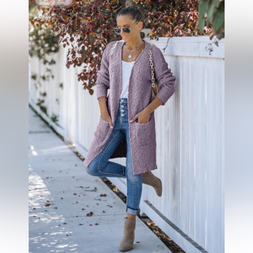 MEROKEETY Women's Long Sleeve Soft Chunky Knit Sweater Open Front Cardigans